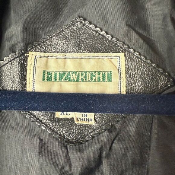 Fitz Wright Leather Jacket Womens Size XL Black 100% Leather *see description* - Picture 2 of 13